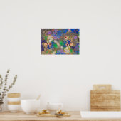 Abstrakter Blumenhintergrund von Odilon Redon. Poster (Küche)