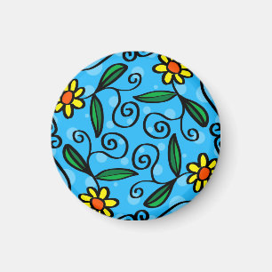 Abstrakter Blumenmagnet Magnet