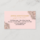 Abstrakter BlumenMandala des Yoga-Lehrer-Gold| Visitenkarte (Rückseite)