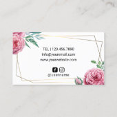 Abstrakter Blumenrahmen Makeup Artist Haar Stylist Visitenkarte (Rückseite)