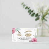 Abstrakter Blumenrahmen Makeup Artist Haar Stylist Visitenkarte (Stehend Vorderseite)