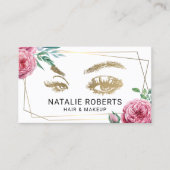 Abstrakter Blumenrahmen Makeup Artist Haar Stylist Visitenkarte (Vorderseite)