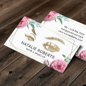 Abstrakter Blumenrahmen Makeup Artist Haar Stylist Visitenkarte