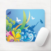 Abstrakter Blumenschmetterling Mousepad (Mit Mouse)