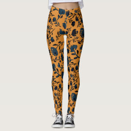 Abstrakter BlumenSenf & Blue Chic Leggings
