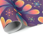 Abstrakter Blumenstrauß Mauve Blue Pink Jeden Anla Geschenkpapier (Rolleneckpunkt)