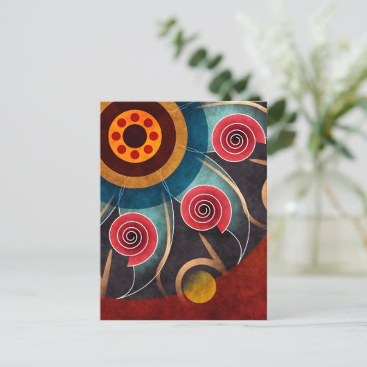 Abstrakter Blumenstrauß Vektor Postkarte (Stehend Vorderseite)