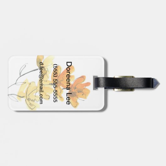 Abstrakter Blumenuntergrund Gepäckanhänger (Rückseite horizontal)