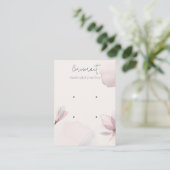 Abstrakter Blush-Aquarellblume 2 Earring Holder Visitenkarte (Stehend Vorderseite)