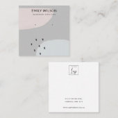 ABSTRAKTER BLUSH DUSKY BLUE STUD EARRING DISPLAY S QUADRATISCHE VISITENKARTE (Vorne/Hinten)