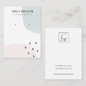 ABSTRAKTER BLUSH DUSKY BLUE STUD EARRING DISPLAY VISITENKARTE (Vorne/Hinten)