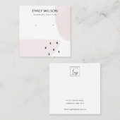 ABSTRAKTER BLUSH DUSKY PINK STUD EARRING DISPLAY  QUADRATISCHE VISITENKARTE (Vorne/Hinten)