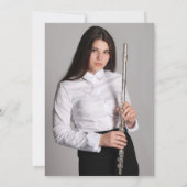 Abstrakter Blush Pink Gold Flute Foto Abschluss Einladung (Rückseite)