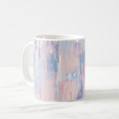 Abstrakter Blush und blaue Pinselstriche Kaffeetasse (Vorderseite Links)