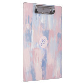 Abstrakter Blush und blaue Pinselstriche Klemmbrett (Rechts)