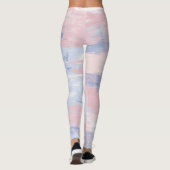 Abstrakter Blush und blaue Pinselstriche Leggings (Rückseite)