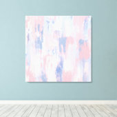 Abstrakter Blush und blaue Pinselstriche Leinwanddruck (Insitu (Holzboden))