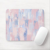 Abstrakter Blush und blaue Pinselstriche Mousepad (Mit Mouse)