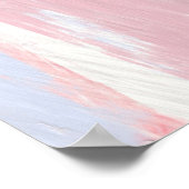 Abstrakter Blush und blaue Pinselstriche Poster (Ecke)