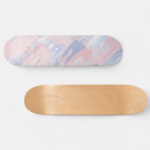 Abstrakter Blush und blaue Pinselstriche Skateboard (Horizontal)