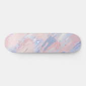 Abstrakter Blush und blaue Pinselstriche Skateboard (Horizontal)