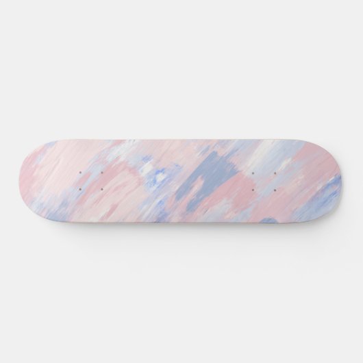 Abstrakter Blush und blaue Pinselstriche Skateboard (Horizontal)