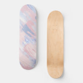 Abstrakter Blush und blaue Pinselstriche Skateboard (Vorderseite)