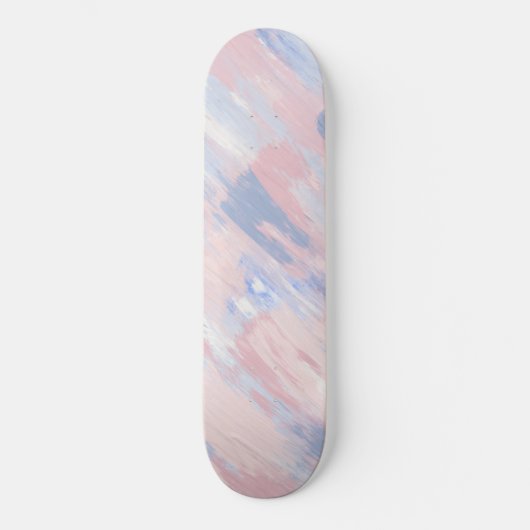 Abstrakter Blush und blaue Pinselstriche Skateboard (Vorderseite)