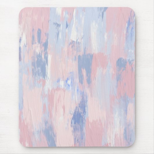 Abstrakter Blush und blauer Pinselstrich Mousepad (Vorne)