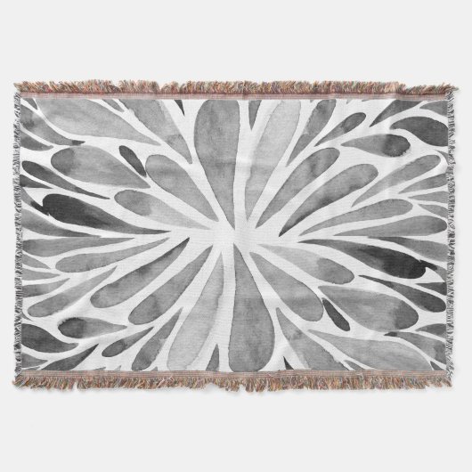 Abstrakter Blütenbrand in Schwarzweiß Decke (Vorderseite)