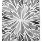 Abstrakter Blütenbrand in Schwarzweiß Duschvorhang (Vorderseite)