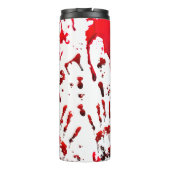 Abstrakter blutiger Spritzer und Handprints Thermosbecher (Rückseite)