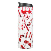 Abstrakter blutiger Spritzer und Handprints Thermosbecher (Nach rechts gedreht)