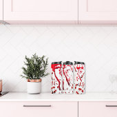 Abstrakter blutiger Spritzer und Handprints Thermosbecher