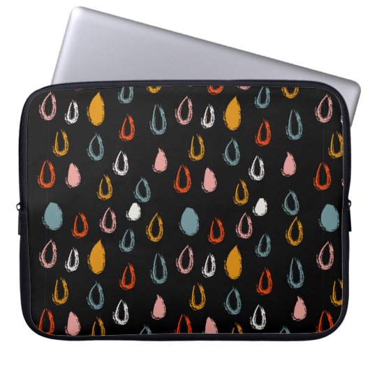 Abstrakter Bohdoodle nahtloser Regenfall Laptopschutzhülle (Vorderseite)