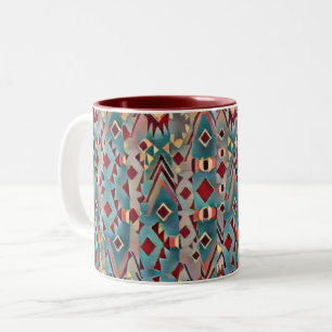 Abstrakter Boho-Aztek Zweifarbige Tasse