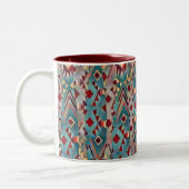 Abstrakter Boho-Aztek Zweifarbige Tasse (Links)