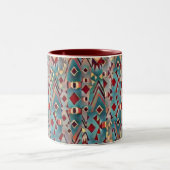 Abstrakter Boho-Aztek Zweifarbige Tasse (Mittel)