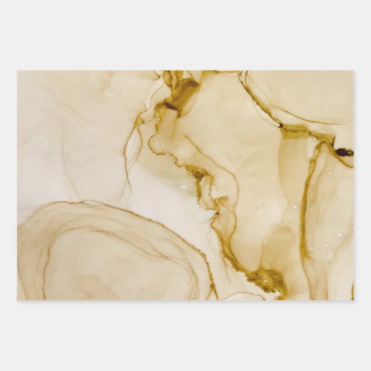 Abstrakter Boho Beige Brown Alcohol Art Geschenkpapier Set (Vorderseite 3)