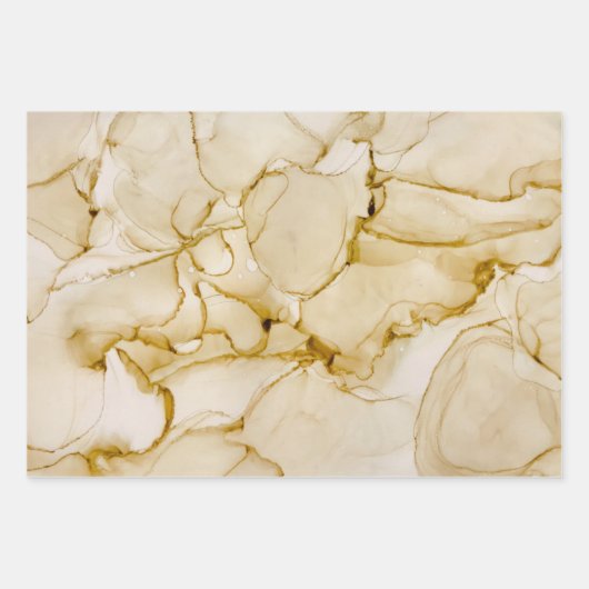 Abstrakter Boho Beige Brown Alcohol Art Geschenkpapier Set (Vorderseite)