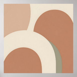Abstrakter Boho-Bogen Erdiges Minimalistisches Des Poster