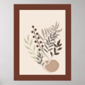 Abstrakter Boho Style Foliage Leaf Botanisch Poster (Vorne)
