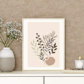 Abstrakter Boho Style Foliage Leaf Botanisch Poster
