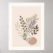 Abstrakter Boho Style Foliage Leaf Botanisch Poster (Vorne)