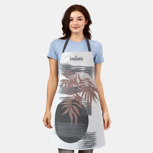 Abstrakter Boho Tropical Style Personalisierte Sch Schürze (Getragen)