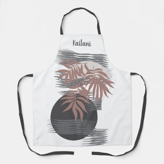 Abstrakter Boho Tropical Style Personalisierte Sch Schürze (Vorderseite)