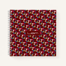 Abstrakter Bordeaux-Mustername Notizblock