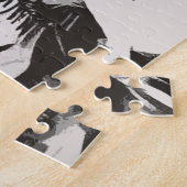 Abstrakter Borzoi im Kiefernwald Puzzle (Seite)