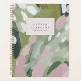 Abstrakter Botanischer Blush Grün Planer