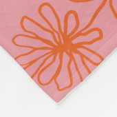 Abstrakter botanischer Farbton, orange und rosa Fleecedecke (Ecke)